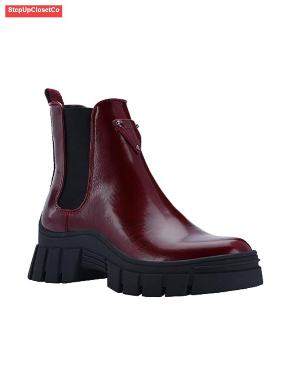 GUESS Hestia Women's Chelsea Ankle Boots Faux Leather Chunky Lug Sole